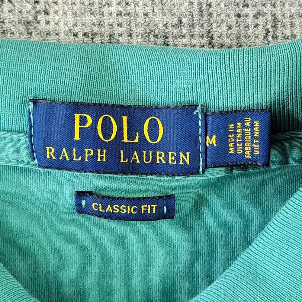 Polo Ralph Lauren Shirt Mens Medium M Green Classic Fit Short Sleeve Pony